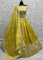 Gold Crush Pineapple Wedding Wear Embroidery Work Lehenga Choli